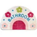 Ins minimalist semi-circular absorbent bathroom floor mat with cute floral rainbow design - Small Red Floral Scrunchie