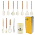 Silikon Küchenutensilien Set 12 Stk mit Holzgriff hitzebeständig Kochgeschirr SKU - 12er-Set