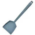Blue Grey Silicone Kitchen Turner Spatula Single Piece Non Stick Cooking Utensil Tool - Slotted Turner / Blue