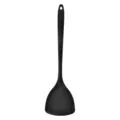 Black silicone kitchen spatula with long handle and hanging hole for cooking utensils variant - Chinese Spatula / Black