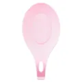 Pink silicone spoon rest for kitchen counter, heat resistant tableware holder tool storage pad. - Pink