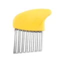 Taglia patate ondulato in acciaio inossidabile con manico giallo, affettaverdure manuale. - Giallo