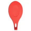 Red silicone spoon rest, heat resistant kitchen utensil holder pad for cooking tool - Red