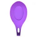Creative purple silicone spoon rest, heat-resistant kitchen tool organizer for cooking. - Purple