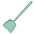 Mint green silicone spatula with long handle and hanging hole for kitchen cooking tools. - Turner Spatula / Green