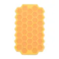 Silicone honeycomb ice cube tray yellow flexible mold for home kitchen diy whiskey cocktail drinks. - Yellow