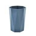 Blue geometric plastic storage container multi-faceted pen holder waste basket bin - Storage Bin / Blue