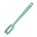 Green silicone pasta server kitchen utensil, flexible cooking spoon with drainage hole. - Spaghetti Server / Green