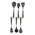 Black silicone kitchen utensil set with rose gold handle accents, cooking tools variant. - Dark Gray 6-Piece Set