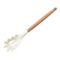 Silikon Nudelheber mit Holzgriff, weiße Küchen Spaghettilöffel zum Kochen und Servieren. - Pastalöffel