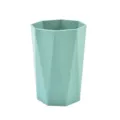 Light green faceted plastic cup storage holder pen container minimalist desktop organizer - Storage Bin / Green