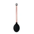 Cuchara de cocina de silicona con mango de metal oro rosa, utensile antiadherente. - Cuchara de servir