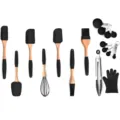 Set d'ustensiles de pâtisserie en silicone 10 pièces spatule pinceau fouet variante - Ensemble / Ensemble de 10 pièces / Noir