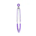 Pinza da cucina in acciaio inossidabile e silicone viola pinza per barbecue cibo - Pinze per Alimenti