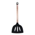 Espátula de cocina de silicona con mango de metal oro rosa para sartenes antiadherentes. - Espátula Ranurada China