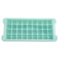 Silicone ice cube tray with clear lid, 36 grids square mint green mold for home use. - Green