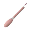 Stainless steel kitchen food tong with pink silicone handle and tip for cooking and baking - Food Clip