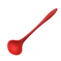 Red silicone soup ladle kitchen cooking utensil heat resistant ergonomic handle hole - Soup Spoon / Red