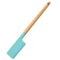 Silicone kitchen spatula with natural wooden handle, heat resistant cooking tool variant. - Spatula