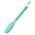 Blue silicone kitchen tong, food tong with stainless steel handle, non-slip cooking tool - Food Clip