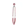 Red Silicone Food Tong Kitchen Cooking Tongs Stainless Steel Grilling BBQ Tong Red Finish - Food Clip