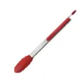 Stainless Steel Kitchen Tong with Red Silicone Handle and Food Clip for Cooking BBQ - Food Clip / Red