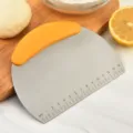 Stainless steel dough scraper with scale bench scraper baking tool for kitchen pastry - Yellow