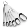 Stainless steel measuring spoons set of 6 pieces for kitchen baking metal spoon tools - 6-Piece Set