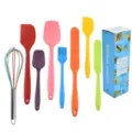 8-piece silicone kitchen utensil set with colorful spatulas, whisk and storage box. - Silicone Kitchen Utensils Set
