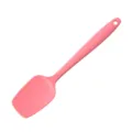 Pink silicone spatula kitchen baking tool, flexible non-stick cream scraper with hanging hole. - Large Scraper