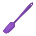Purple silicone spatula for baking and cake decorating, flexible nonstick kitchen tool. - Purple