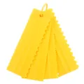 Plastic cake scraper set comb pastry cutter 4 pieces yellow baking tools decor. - Yellow