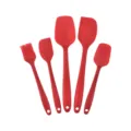 5-Piece Red Silicone Baking Spatula Set Kitchen Utensils Tool for Cake Pastry Cooking - Red Set