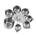 Stainless steel measuring cups set, 7 pieces baking spoons with engraved capacity scales. - 7-Piece Measuring Cup Set