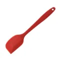 Red silicone spatula for baking and cooking, flexible kitchen tool with hanging hole. - Large Scraper