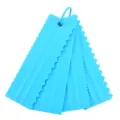 Plastic cake scraper set 4 pieces comb frosting smoother DIY baking pastry decorating tools - Blue