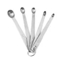 Stainless steel micro measuring spoon set baking seasoning mini spoons with rings. - 5-Piece Measuring Spoons Set