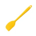Espátula de silicona amarilla para repostería y cocina, utensilio con agujero. - Espátula pequeña