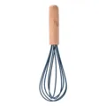 Frusta da cucina in silicone con manico in legno, perfetta per pentole antiaderenti. - Frusta