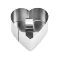 Stainless steel heart-shaped cookie cutter and baking pastry mold tool for kitchen. - Heart / Silver