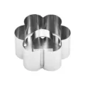 Stainless steel flower cookie cutter mold baking pastry tool with convenient handle. - Flower / Silver