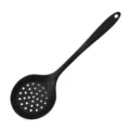 Black silicone slotted spoon kitchen cooking tool heat resistant kitchen utensil with hanging hole - Skimmer