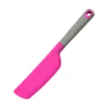 Silicone spatula for cake baking and cream mixing, pink head with grey handle, kitchen tool. - Rose Red