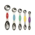Stainless steel magnetic dual-headed measuring spoon set, kitchen baking tool with scale. - Five-Piece Set / Colorful