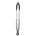 Stainless steel food tong with heat-resistant silicone tips and anti-slip grip design. - Food Tongs