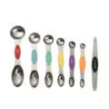 Stainless steel magnetic measuring spoon set with colorful handles for precise baking - 7-Piece Set / Colorful
