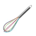 Batidor de alambre de silicona colorido con mango de acero inoxidable para cocina - Batidor