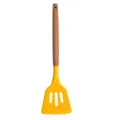 Wooden Handle Silicone Slotted Spatula Yellow Kitchen Cooking Tool Heat Resistant Turner - Slotted Turner