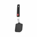 Black silicone cooking spatula with metal neck for non-stick pans and teppanyaki. - Small Square Spatula