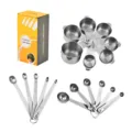 Stainless steel measuring cups and spoons set for kitchen baking, precise cooking measurement tools. - 3 Pcs Bracelet Set